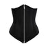 Black Cotton Mesh Double Boned Front Zipper Long Underbust Steampunk Corset