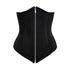Plus Size Black Cotton Mesh Double Boned Front Zipper Long Underbust Steampunk Corset