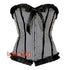 Black And White Cotton Striped Frill Gothic Overbust Corset