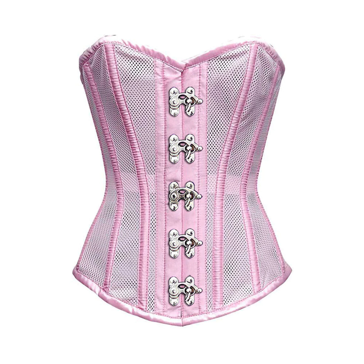Mcglashen Light Baby Pink Satin Brocade Overbust Corset