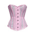 Baby Pink Satin Mesh Steampunk Sheer Overbust Corset