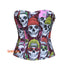 Skull Printed gothic Overbust Cotton Corset Costume