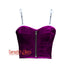 CorsetsNmore Women’s Purple Velvet Crop Corset Overbust Plus Size Bustier Top