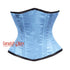 Light Blue Satin Steel Boned With Front Closed Underbust Corset Gothic Costume