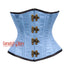 Light Blue Satin Steel Boned With Antique Clasps Underbust Corset Gothic Costume