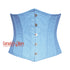 Light Blue Satin Burlesque Costume Underbust Corset