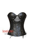 Raven Blackthorn Black Leather Gothic Zipper Overbust Plus Size Corset Top