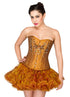 Golden Cotton Silk Handmade Sequins Waist Cincher Overbust Top