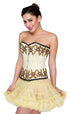 Yellow Satin Handmade Sequins Overbust Corset Dress Top