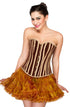 Brown Jute Gothic Waist Cincher Overbust Plus Size Corset Top