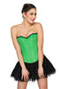 Pea Green Velvet Overbust Plus Size Corset Top