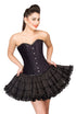 Black Velvet Overbust Waist Training Women Corset Dress Top