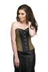 Black Cotton Brocade and Leather Plus Size Overbust Corset & Long Skirt Women