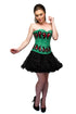 Green Satin Red Sequins Handmade Women Corset Overbust Top