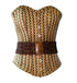 Unique Cotton Brocade Overbust Plus Size Corset Waist Training Top