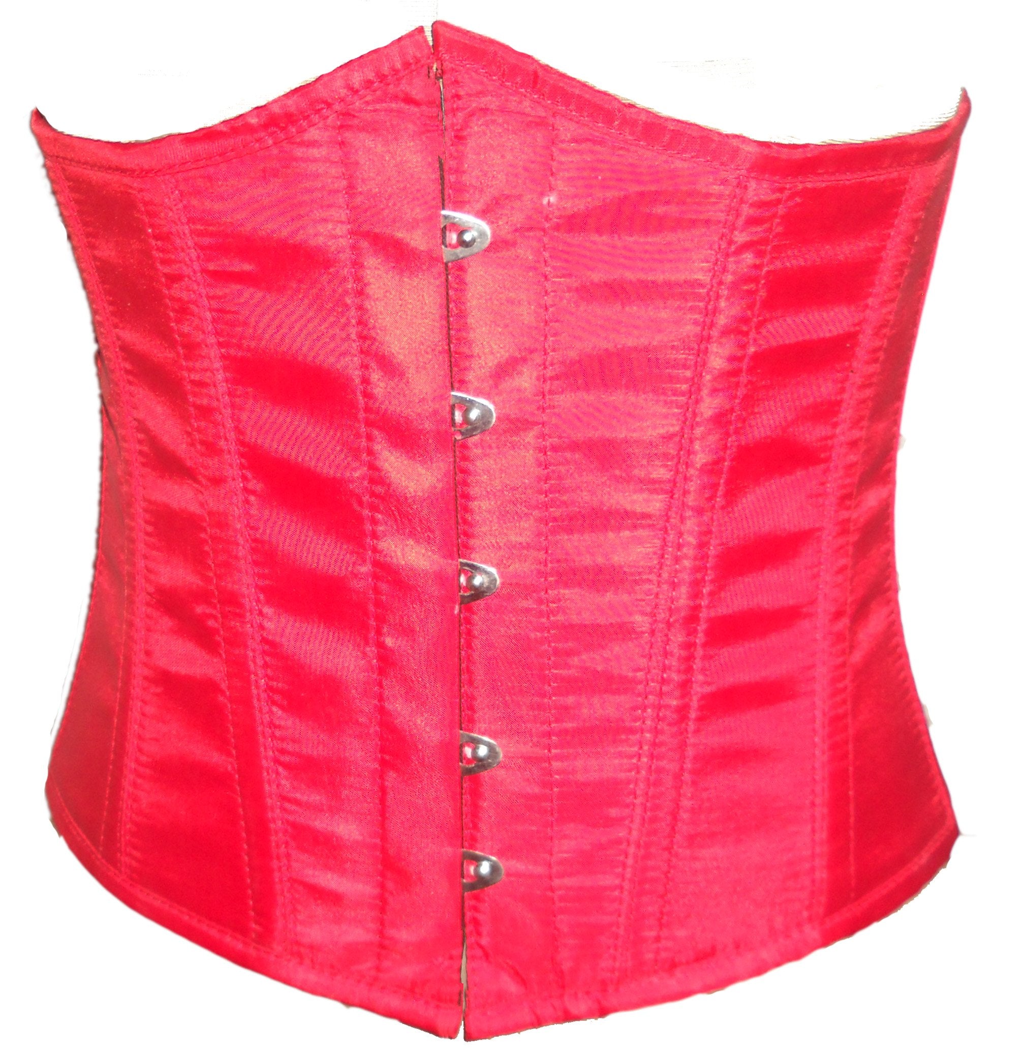 Red Poly Tapta Fabric Plus Size Underbust Corset Bustier Top