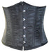 Black Satin Underbust Plus Size Corset Waist Trainer Bustier Top