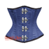 Royal Blue Satin Double Bone Front Clasps Gothic Waist Training Underbust Corset Bustier Top