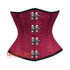 Maroon Satin Double Bone Front Clasps Gothic Waist Training Underbust Corset Bustier Top
