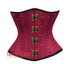 Maroon Satin Double Bone Front Antique Clasps Gothic Waist Training Underbust Corset Bustier Top