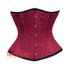 Maroon Satin Double Bone Front Antique Busk Gothic Waist Training Underbust Corset Bustier Top