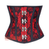 Red Satin Black Net Overlay Burlesque Gothic Underbust Waist Training Corset