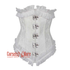 White Brocade Front Clasps Net Frill Design Gothic Waist Training Underbust Corset Bustier Top