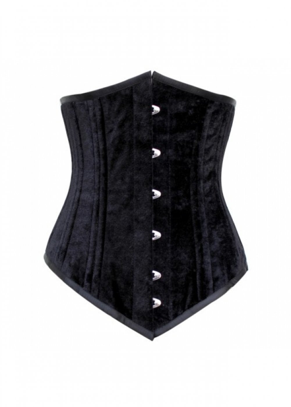 Black velvet underbust corset