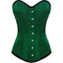 Green Satin Gothic LONG Overbust Plus Size Corset Waist Training Burlesque Costume Bustier
