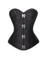 Black Brocade Steampunk Plus Size Overbust Corset Waist Training