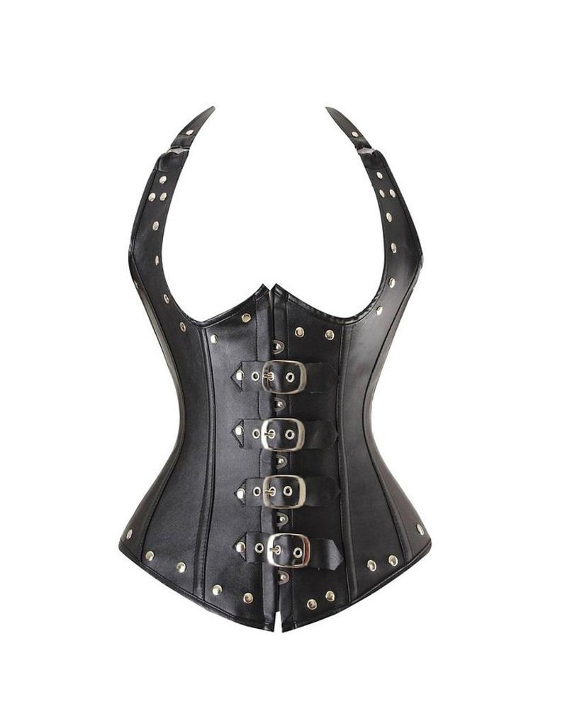 Leather Halter Top, Leather Corset
