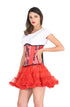 Red Satin Corset Costume Tissue Flocking Gothic Burlesque Waist Training Valentine  Underbust Bustier Top