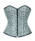 Leopard Animal Print White Faux Leather Gothic Steampunk Corset Overbust