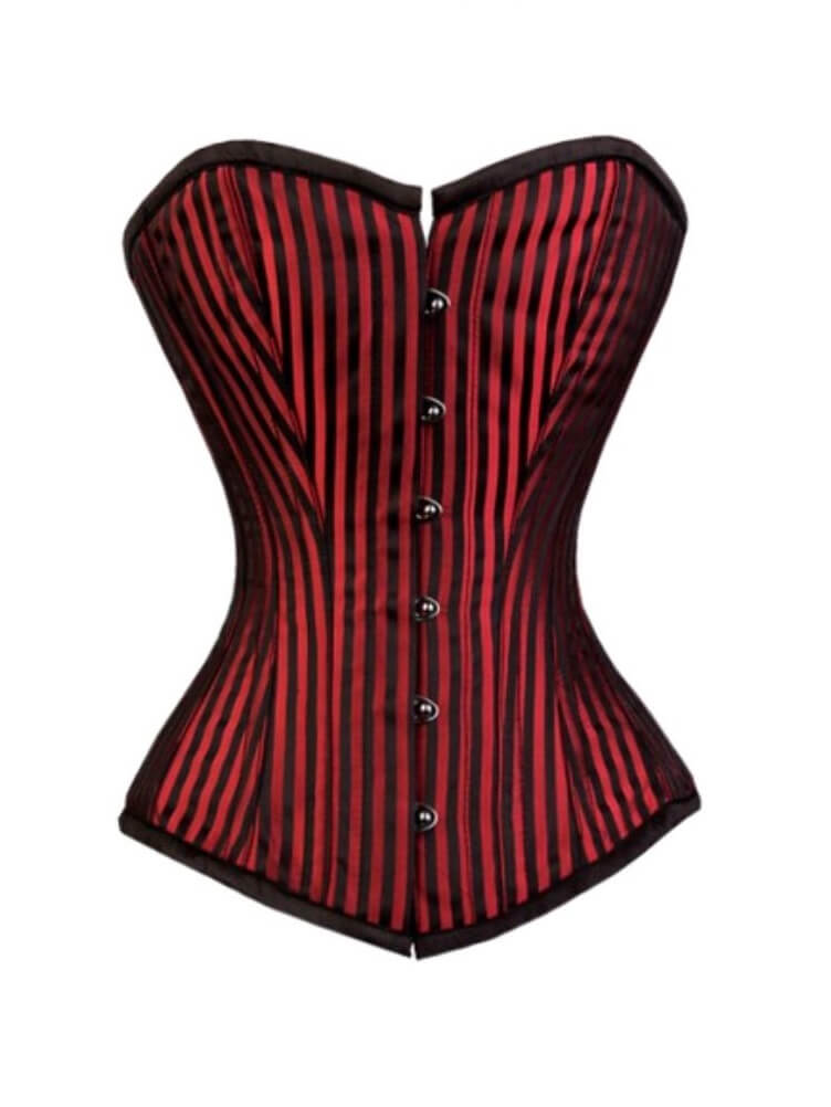 Red and Black Gothic Lace Overbust Corset 