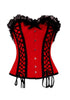 Satin Black Lacing Burlesque Plus Size Overbust Corset Waist Training Bustier