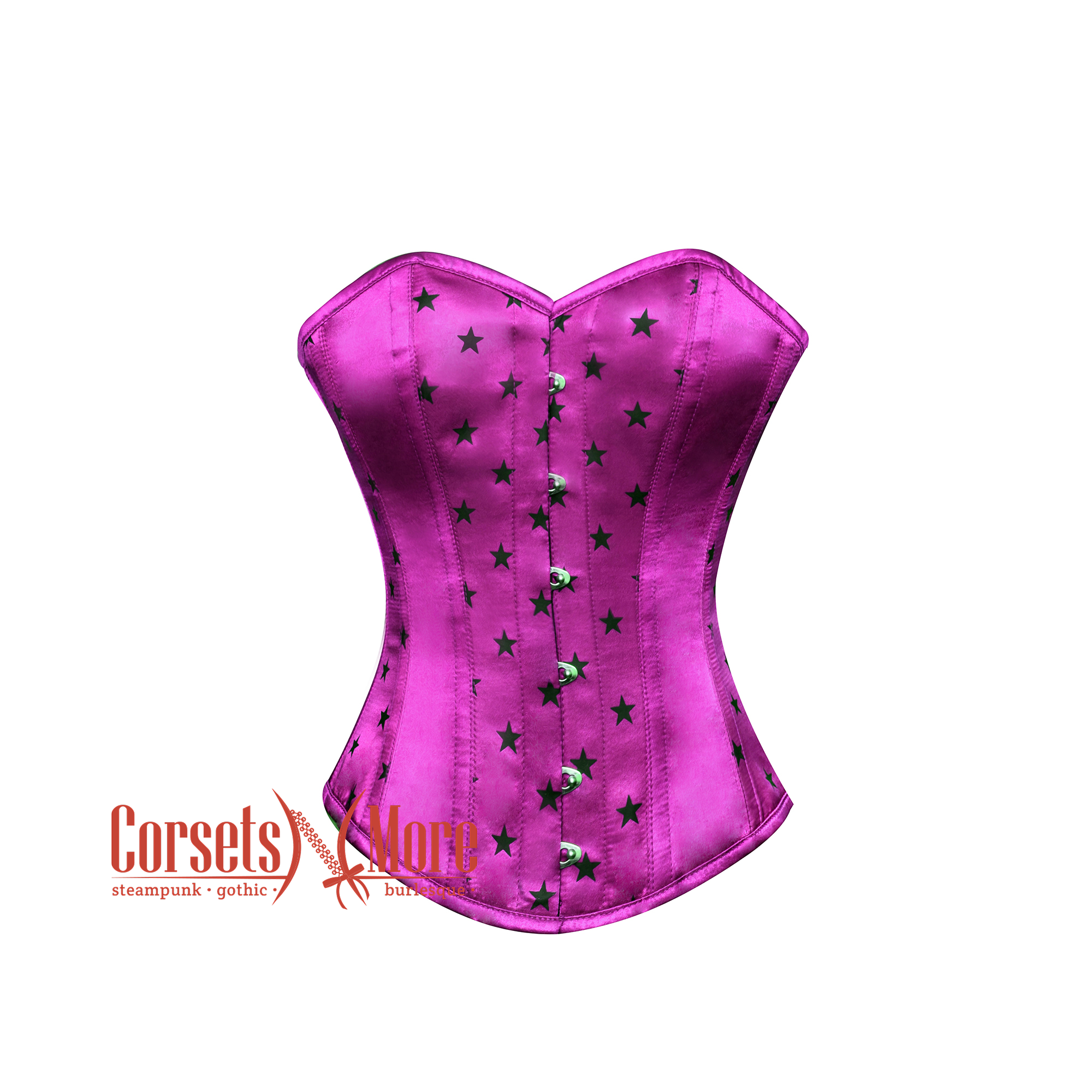 Purple Satin Burlesque Waist Training LONG Overbust Corset – CorsetsNmore