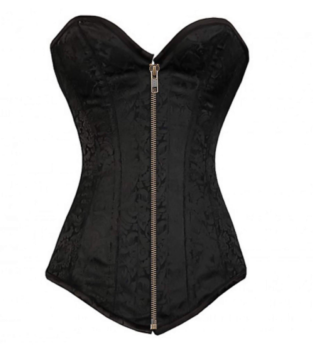 Black Silver Brocade Gothic Burlesque Bustier Waist Training Overbust  Corset Top : : Clothing, Shoes & Accessories