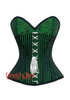Green And Black Brocade Steampunk Overbust Costume Corset