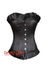 Black Satin with Trim Waist Training Overbust Corset Top