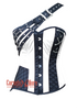 Black and White Satin Gothic Steampunk Costume Overbust Bustier Top