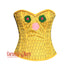 Yellow Satin Flowers And Sequins Work Burlesque St. Patrick's Day Costume Overbust Corset Top
