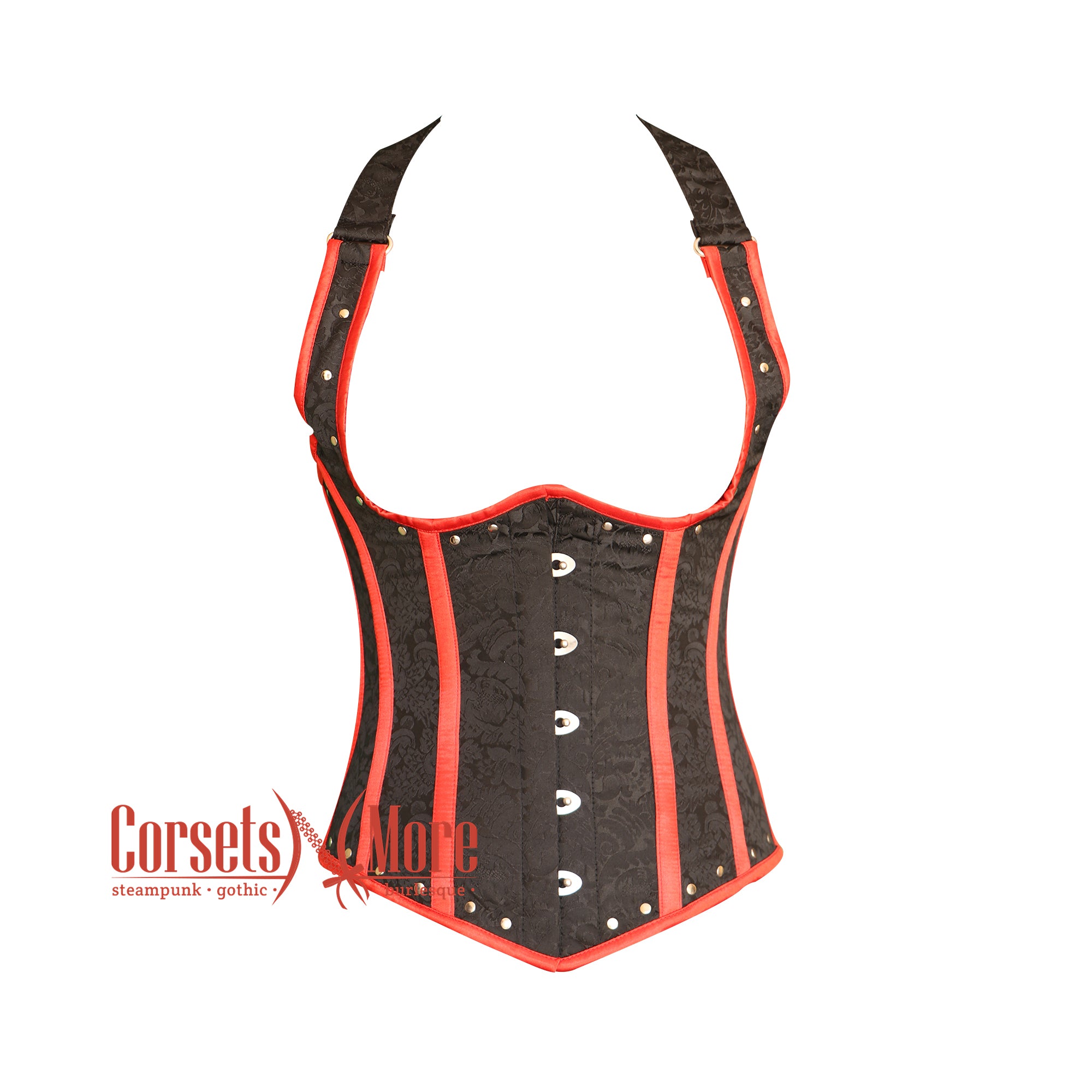 Red & Black Stripes Brocade Gothic Burlesque Waist  