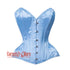 Light Blue Satin Waist Training Bustier Overbust Corset Top