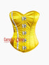 Yellow Satin Overbust Corset Burlesque Costume