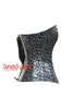 Grey Leaf Leather Top  Costume Steampunk Overbust Corset