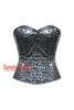 Grey Leaf Leather Top  Costume Steampunk Overbust Corset