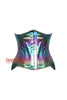 Shinny Rainbow Leather Underbust Corset Top Steampunk Costume