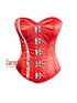 Red Satin Overbust Corset Burlesque Costume