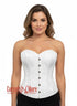White Brocade Overbust Corset – Elegant Wedding & Burlesque Costume