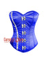 Blue Satin Overbust Corset Burlesque Costume